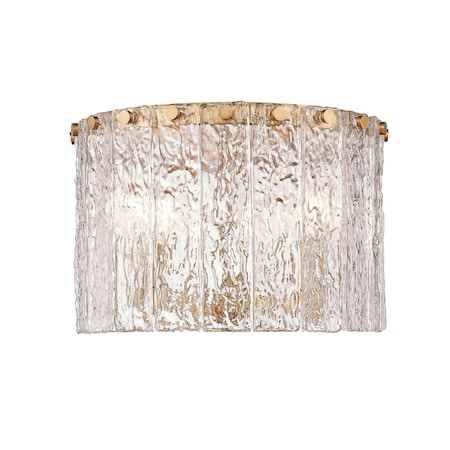 Z-Lite Glacier Flush Mount, 3-Light, 12.5 In.W x 8 In.H, Modern Gold/Clear 1943F12-MGLD